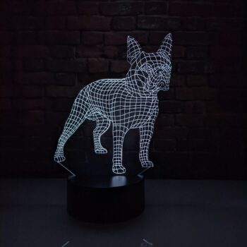 Luminária LED 3D Boston Terrier