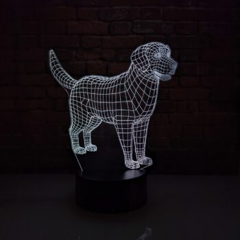 Luminária LED 3D Golden Retriever