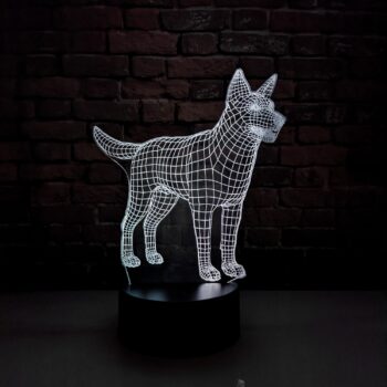 Luminária LED 3D Australian Cattle Dog (Heeler)