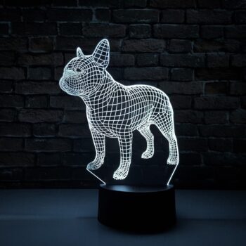 Luminária LED 3D Buldogue Francês