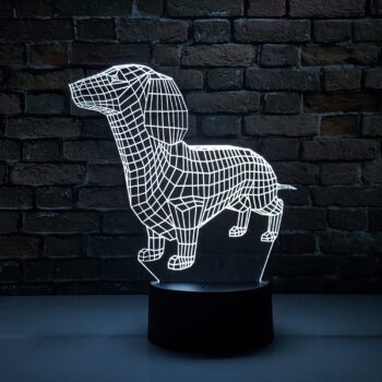 Luminária LED 3D Dachshund