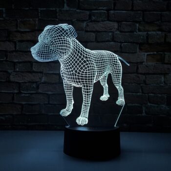 Luminária LED 3D Staffordshire Terrier