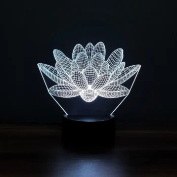 Luminária LED 3D Flor de Lótus