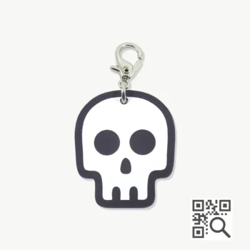 Tag de Identificação com QR Code Skull - Petscan